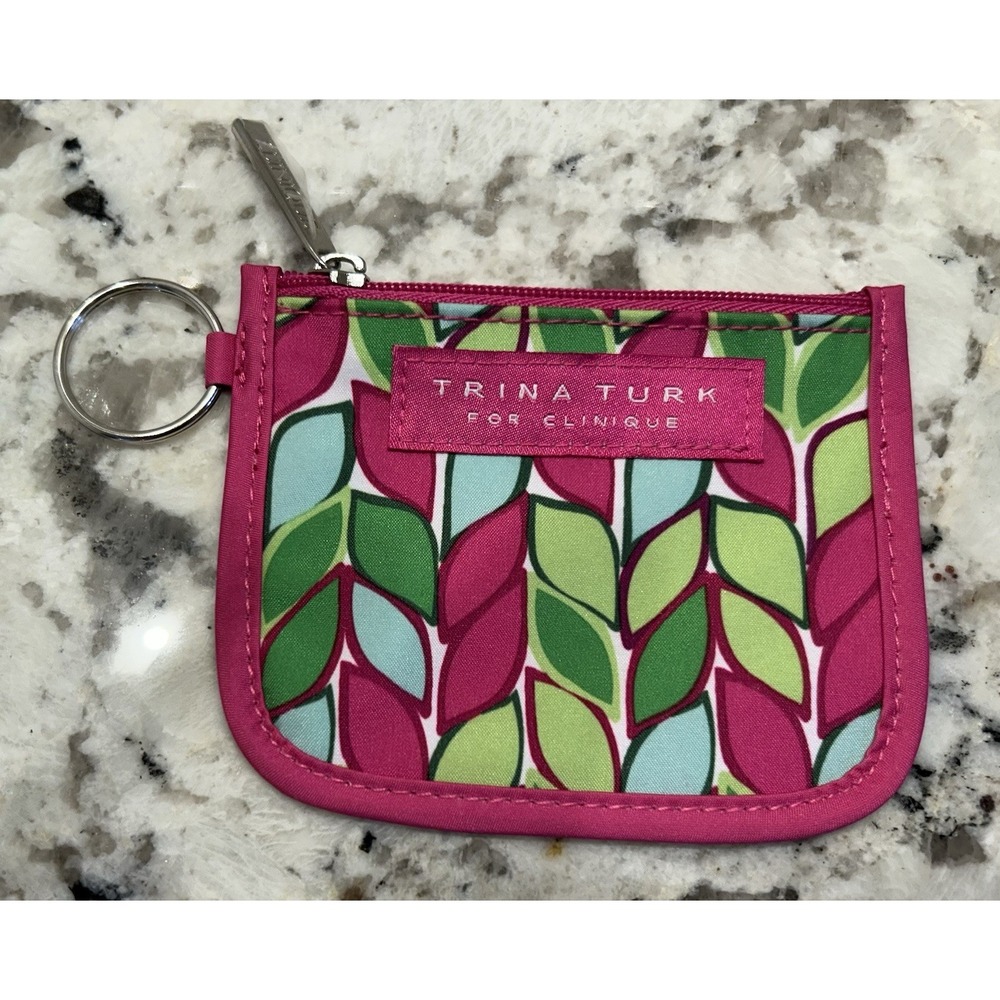 WOMENS TRINA TURK FOR CLINIQUE PINK/GREEN/BLUE COIN PURSE